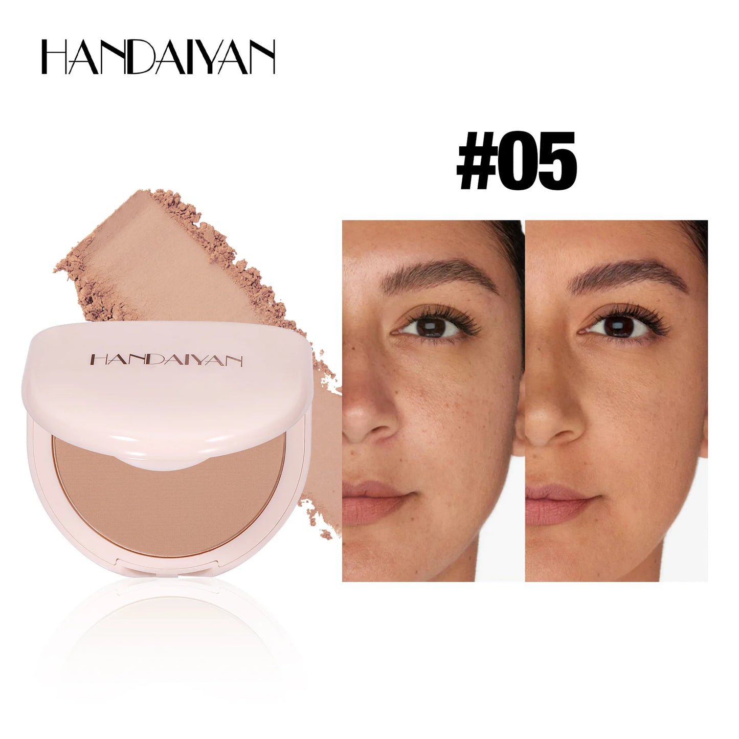 Matte Face Pressed Powder Lasting Oil Control Full Coverage Bronzer Natural Brighten Waterproof Nude Setting Loose Powder Makeup