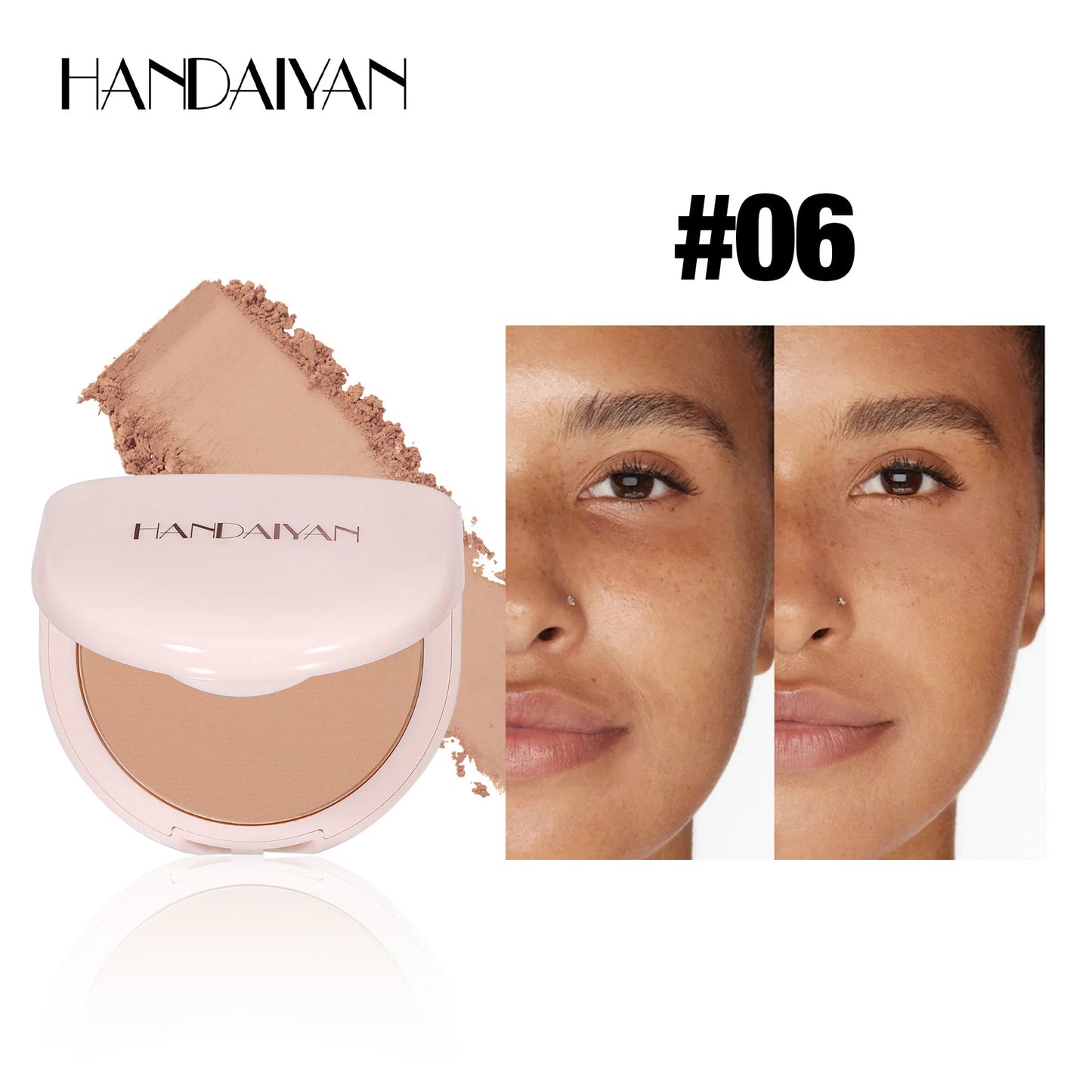 Matte Face Pressed Powder Lasting Oil Control Full Coverage Bronzer Natural Brighten Waterproof Nude Setting Loose Powder Makeup